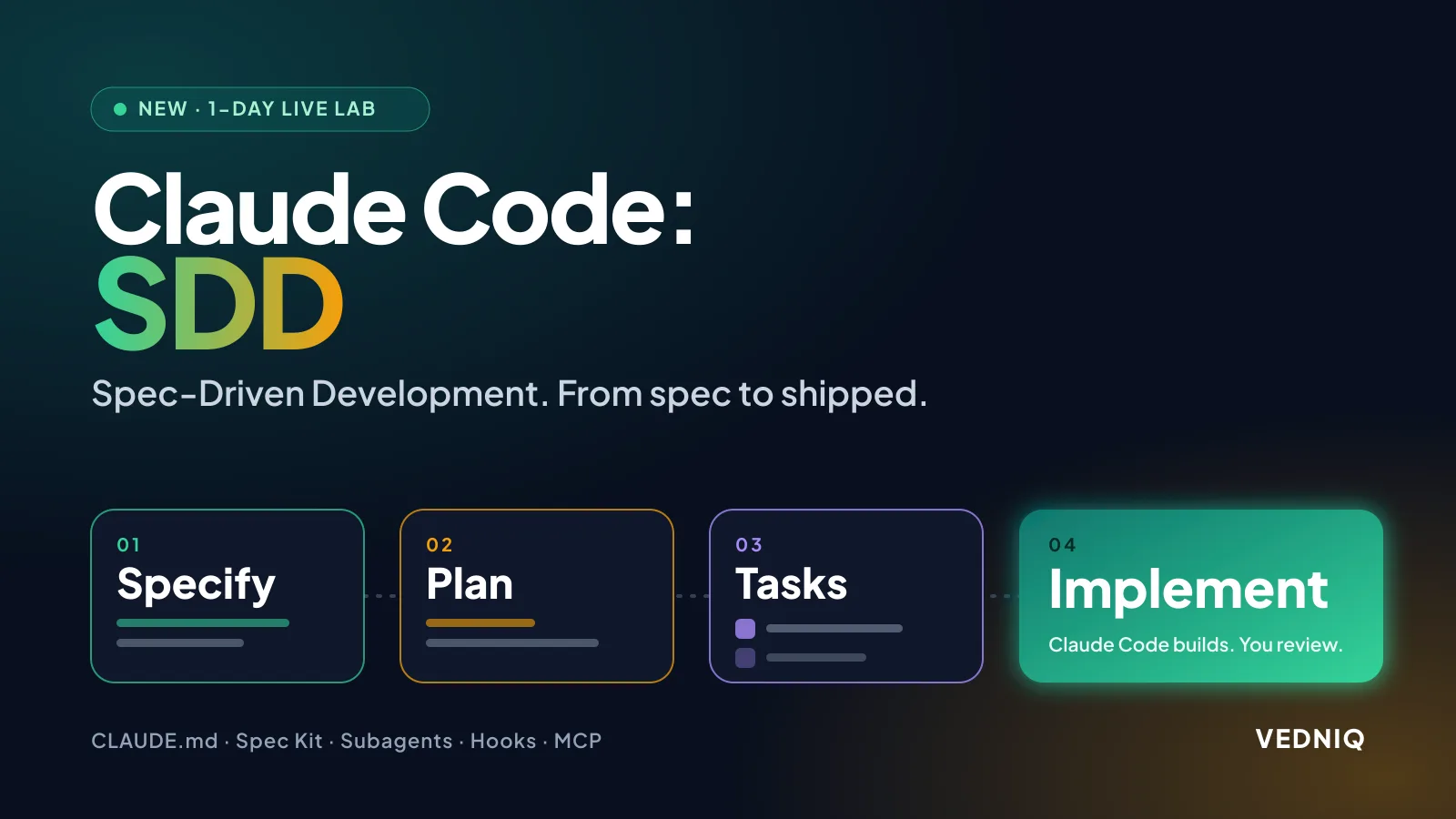 Claude Code: SDD course by VEDNIQ: Spec-Driven Development Training for engineering teams
